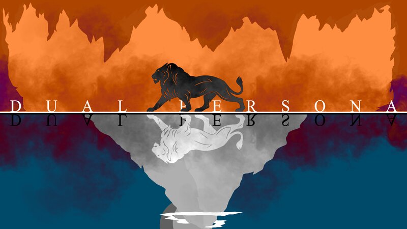 Lion and Its Reflection