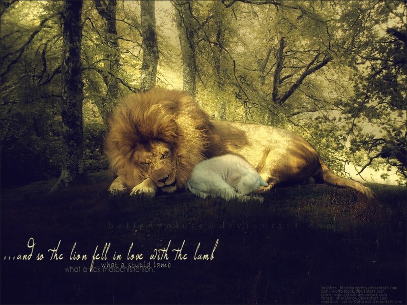 Lion and Lamb Sleeping