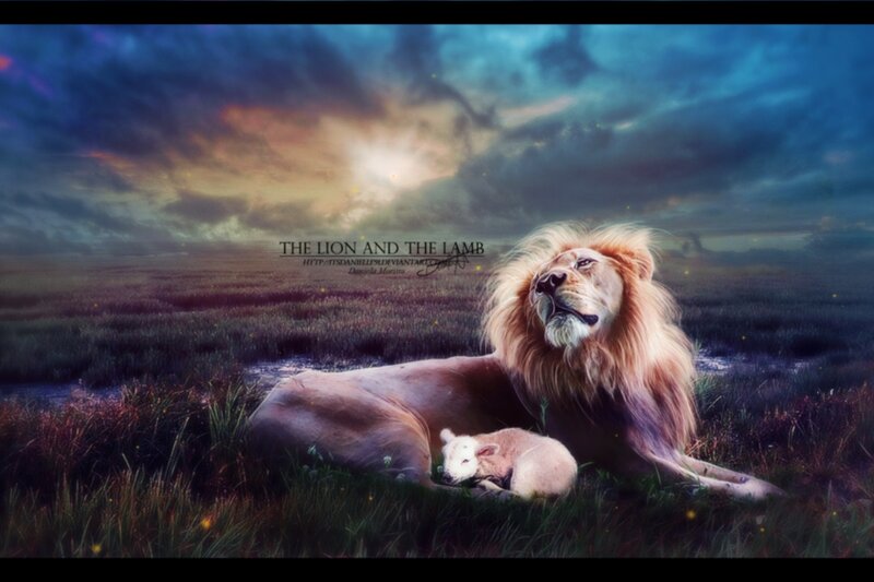 Lion and Lamb Together — Blue