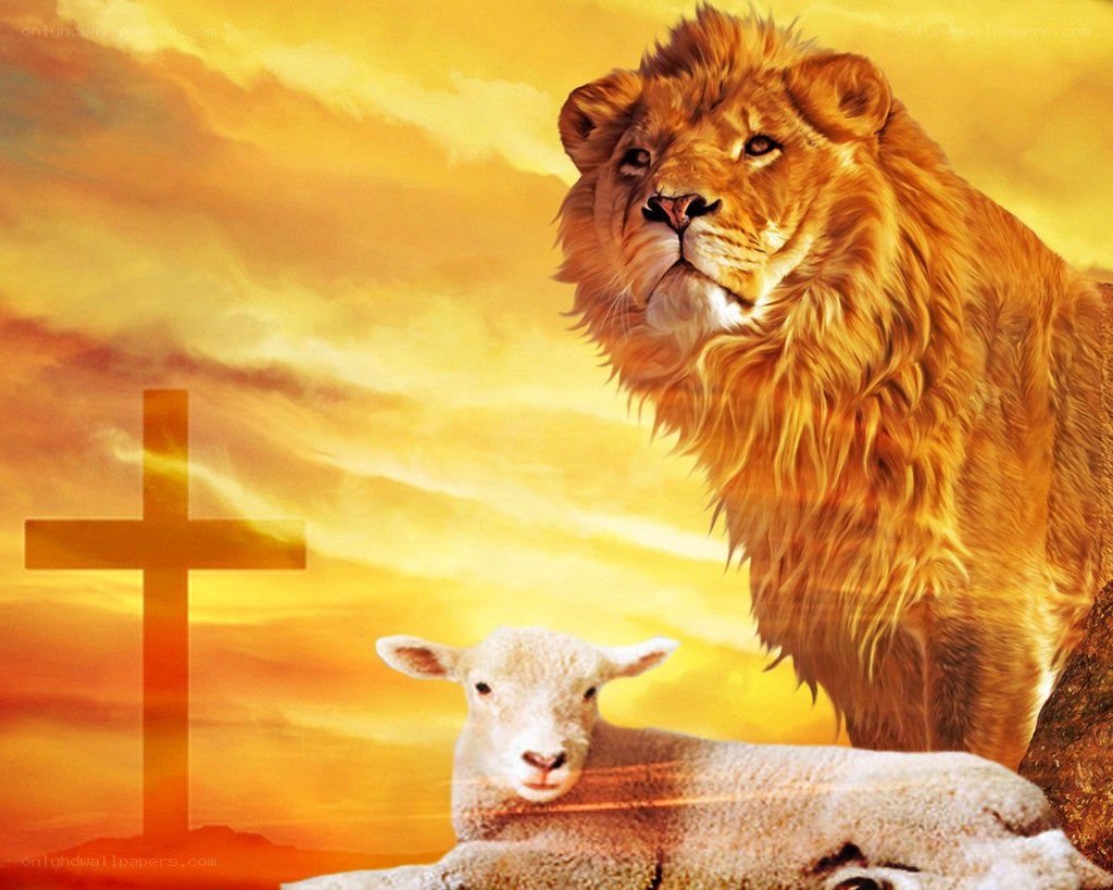 Lion and Lamb with Cross