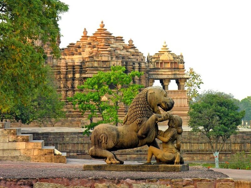 Lion and Man Sculpture