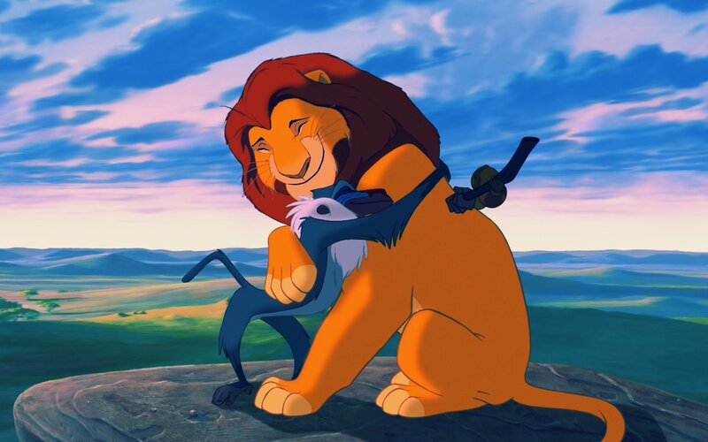 Lion and Monkey Hugging