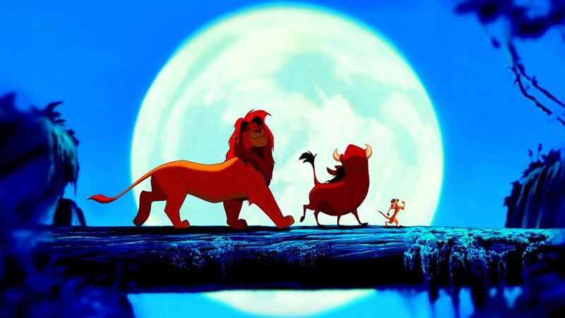Lion and Two Animals — Blue, Dramatic
