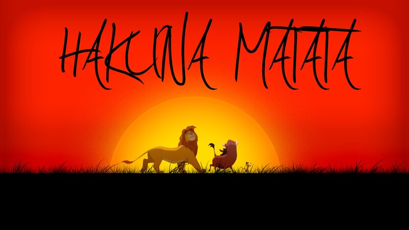 Lion and Warthog Silhouette — Red, Dramatic, Sunset