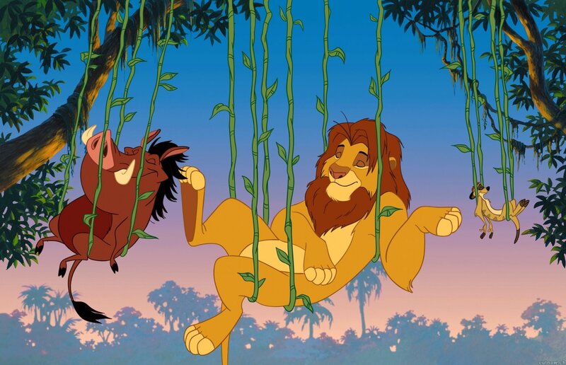 Lion and Warthog Swinging