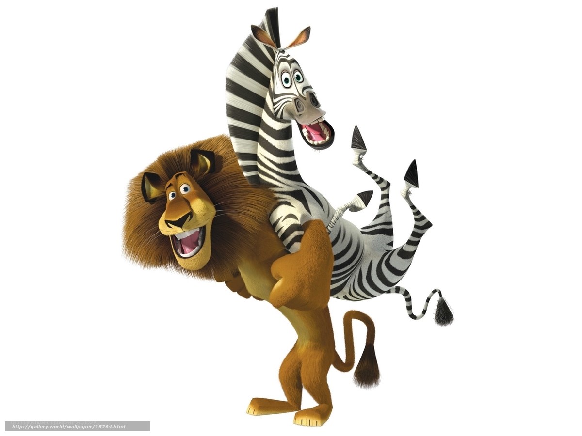 Lion and zebra characters