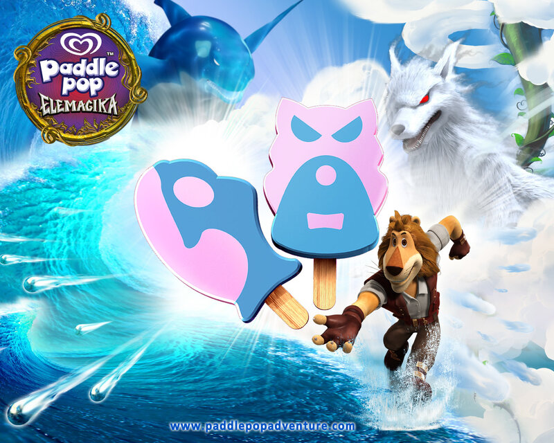 Lion Character Surfing — Blue