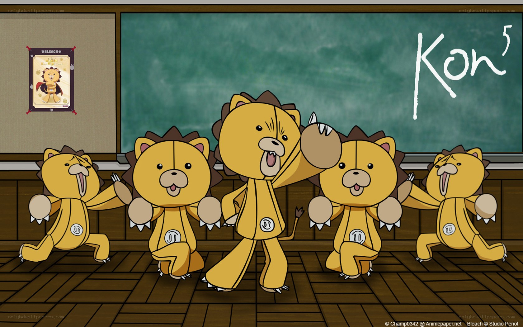 Lion characters in classroom