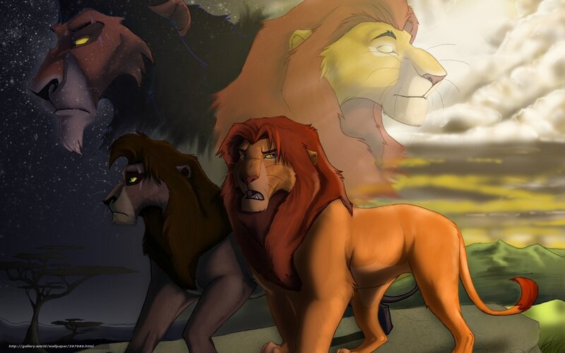 Lion Characters in Landscape