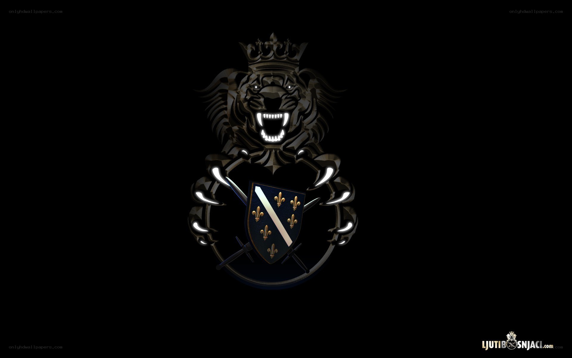 Lion crest with shield emblem