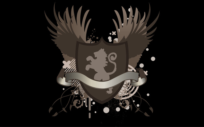 Lion Crest with Wings — Black