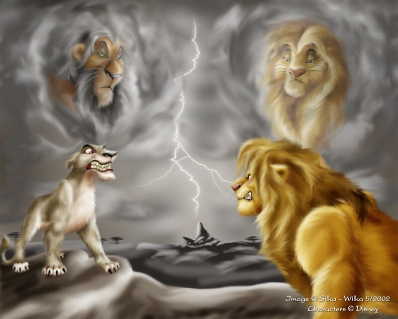 Lion Cub and Lion
