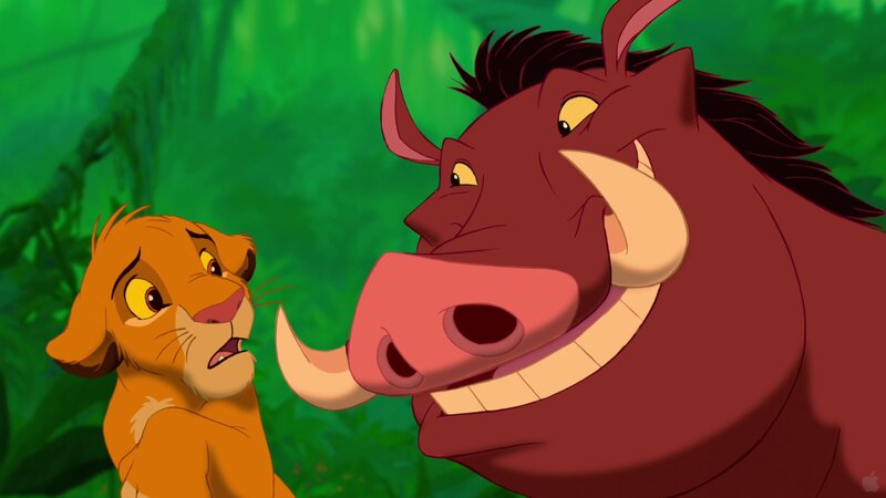 Lion Cub and Warthog