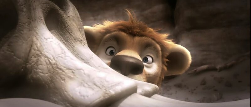 Lion Cub Peeking from Bone
