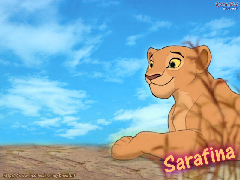 Lion Cub Sitting — Blue