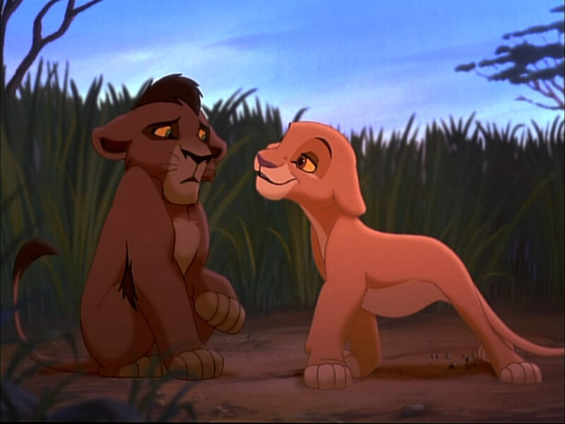 Lion Cubs in Grass — Brown, Calm, Sunset