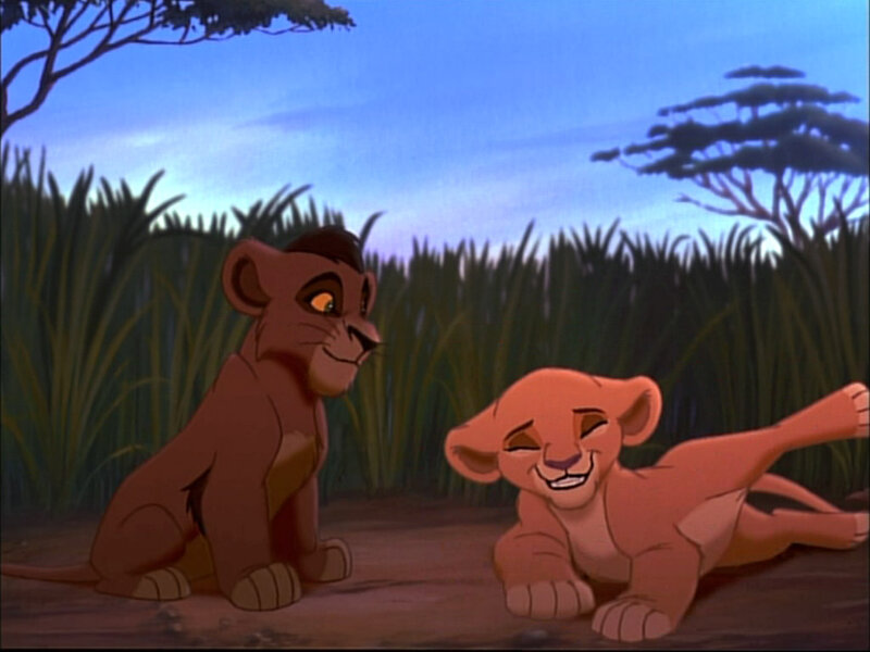 lion cubs in the savanna