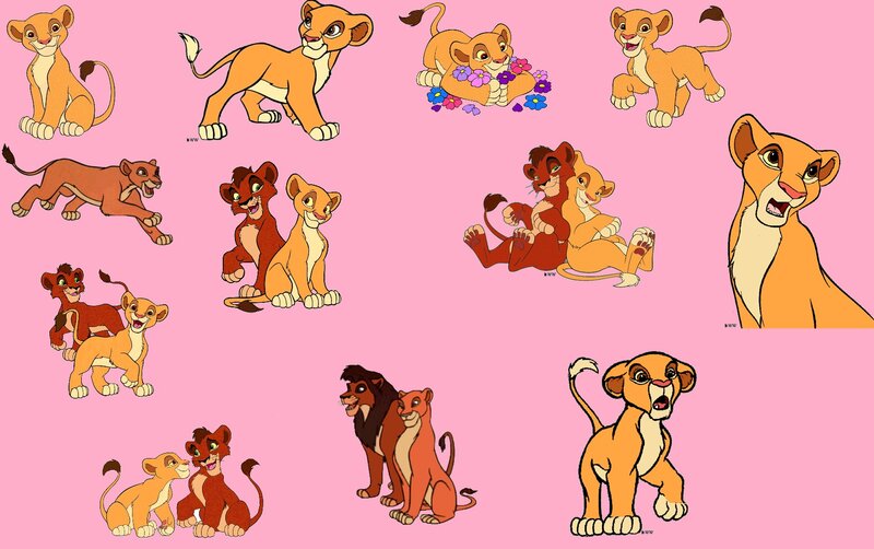 Lion Cubs in Various Poses