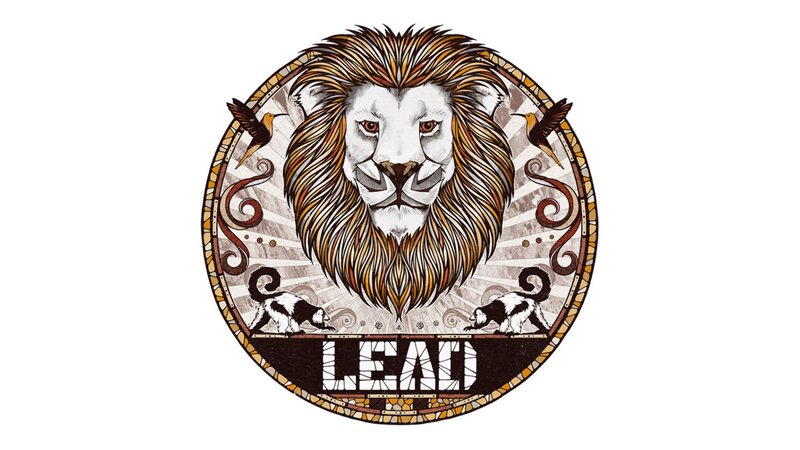 Lion emblem with animals