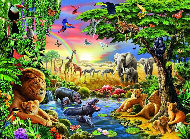 Lion Family in Jungle