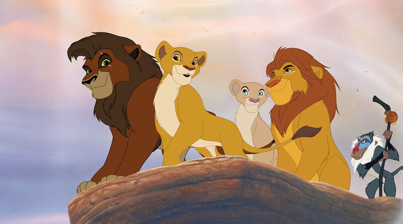 Lion Family on Rock — Brown