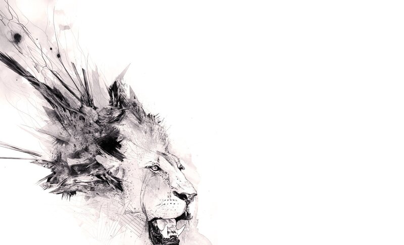 lion head abstract art