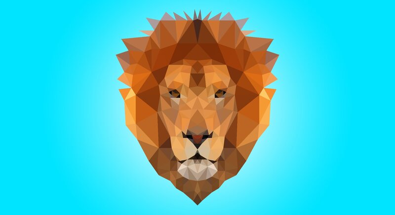 Lion Head — Blue, Calm