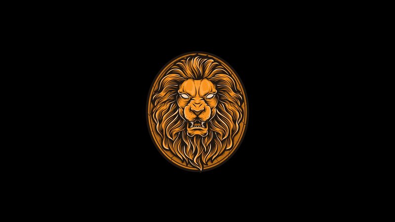 Lion Head Illustration — Orange