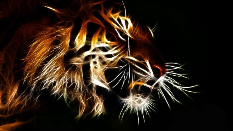 Lion Head in Flames — Black