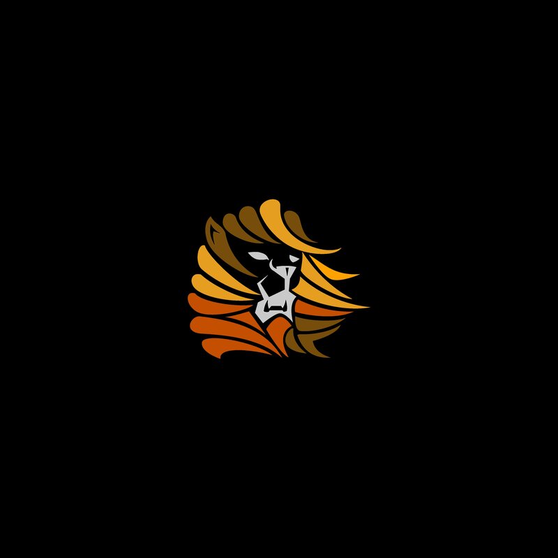 Lion Head Logo — Black, Bold