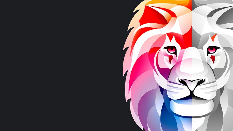 Lion Head Portrait — Black