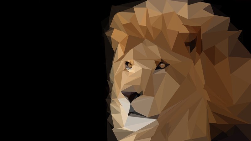 Lion Head Portrait — Brown, Dramatic