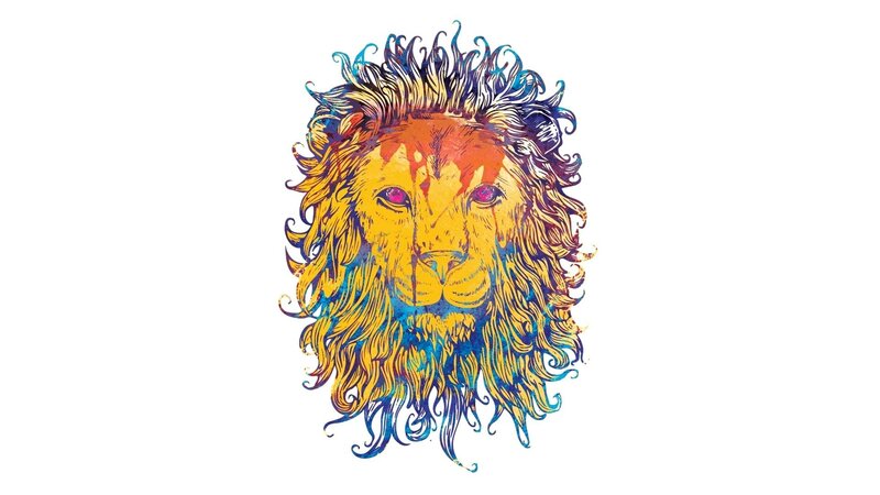 Lion Head Portrait — Yellow