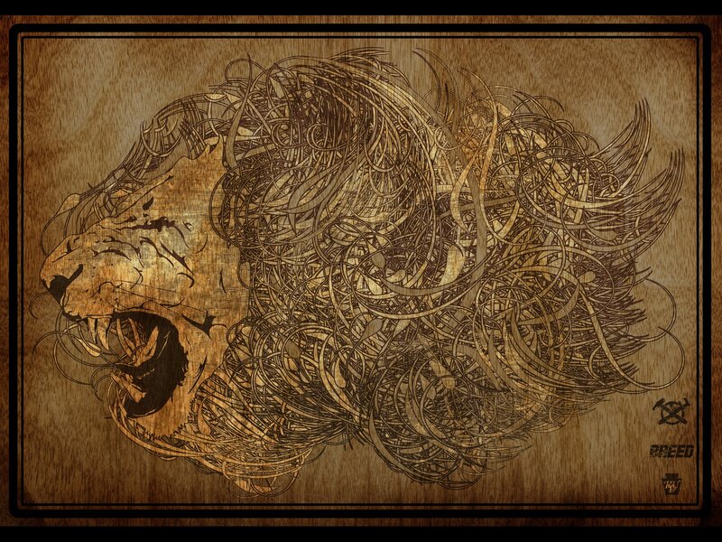 Lion Head Profile — Brown, Dramatic
