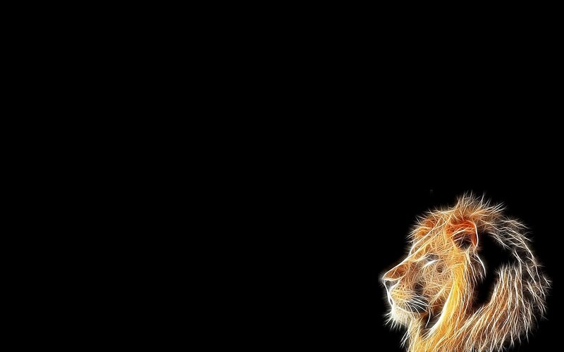 Lion Head Silhouette — Black