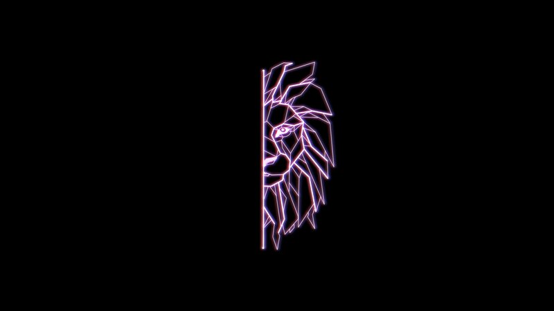 Lion Head Silhouette — Purple