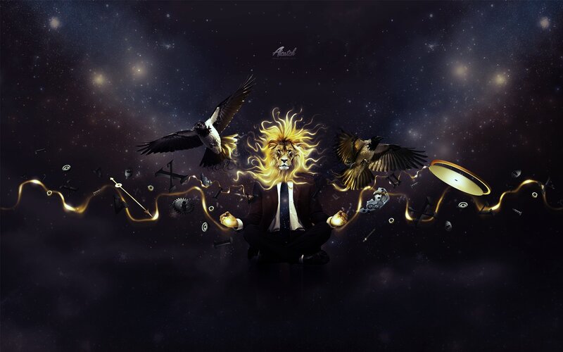 Lion-headed Man Meditating