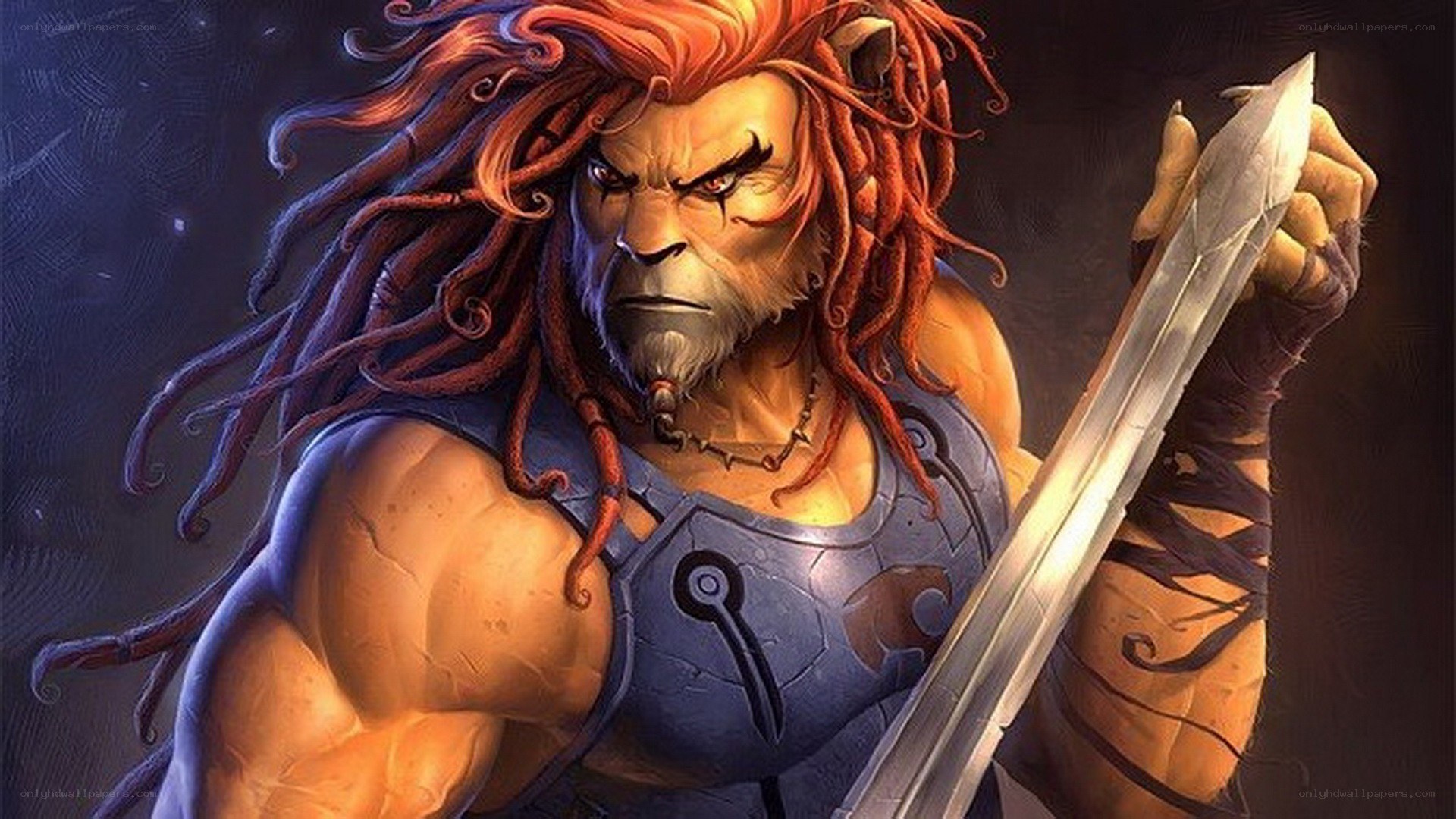 lion-headed warrior with sword