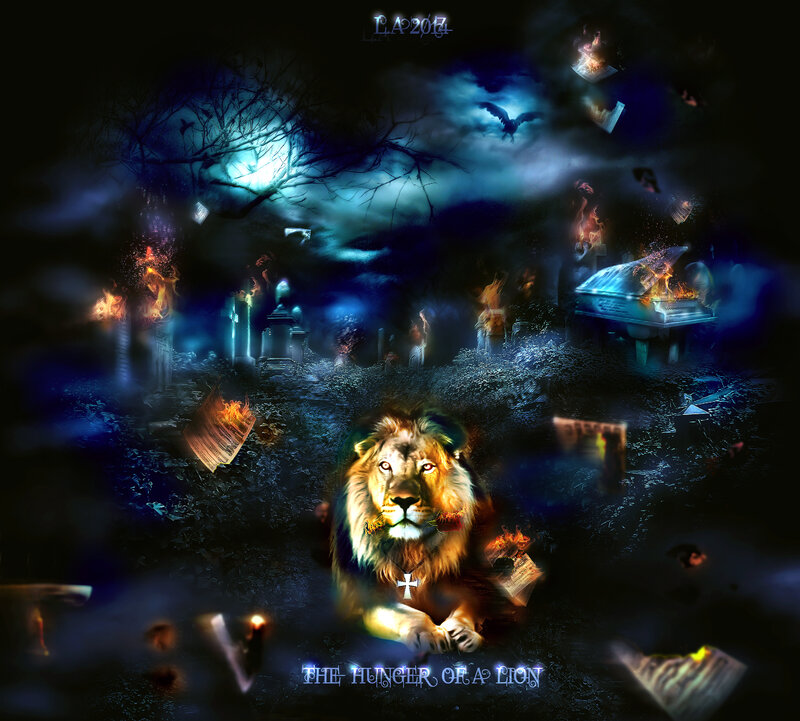 Lion in a Graveyard