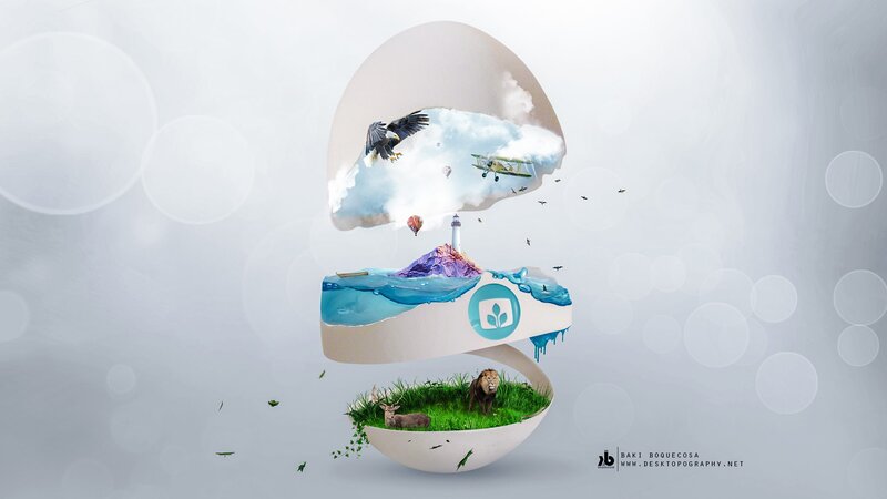 Lion in Grassy Sphere