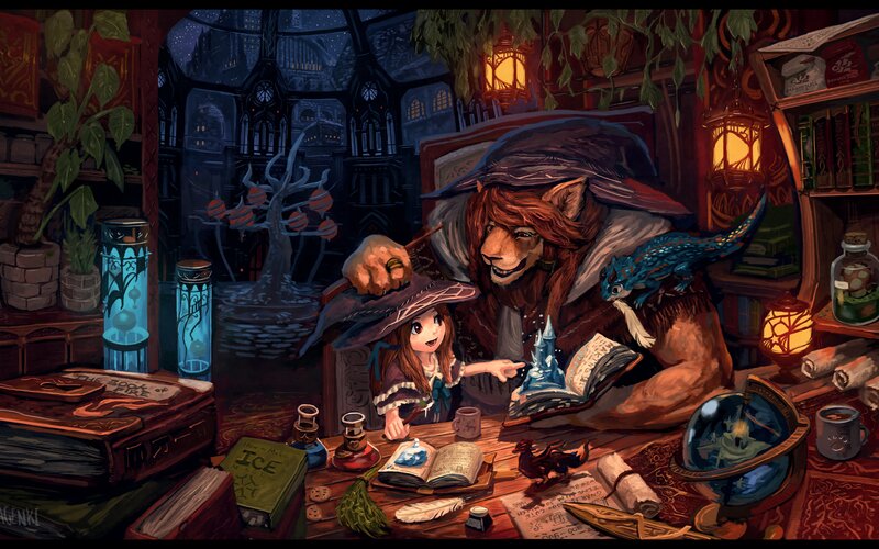 Lion-like Creature and Girl
