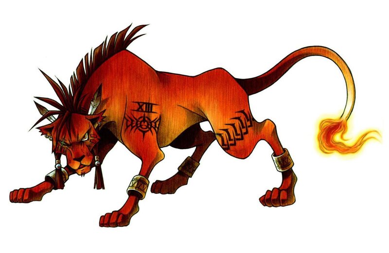 lion-like creature with flame tail