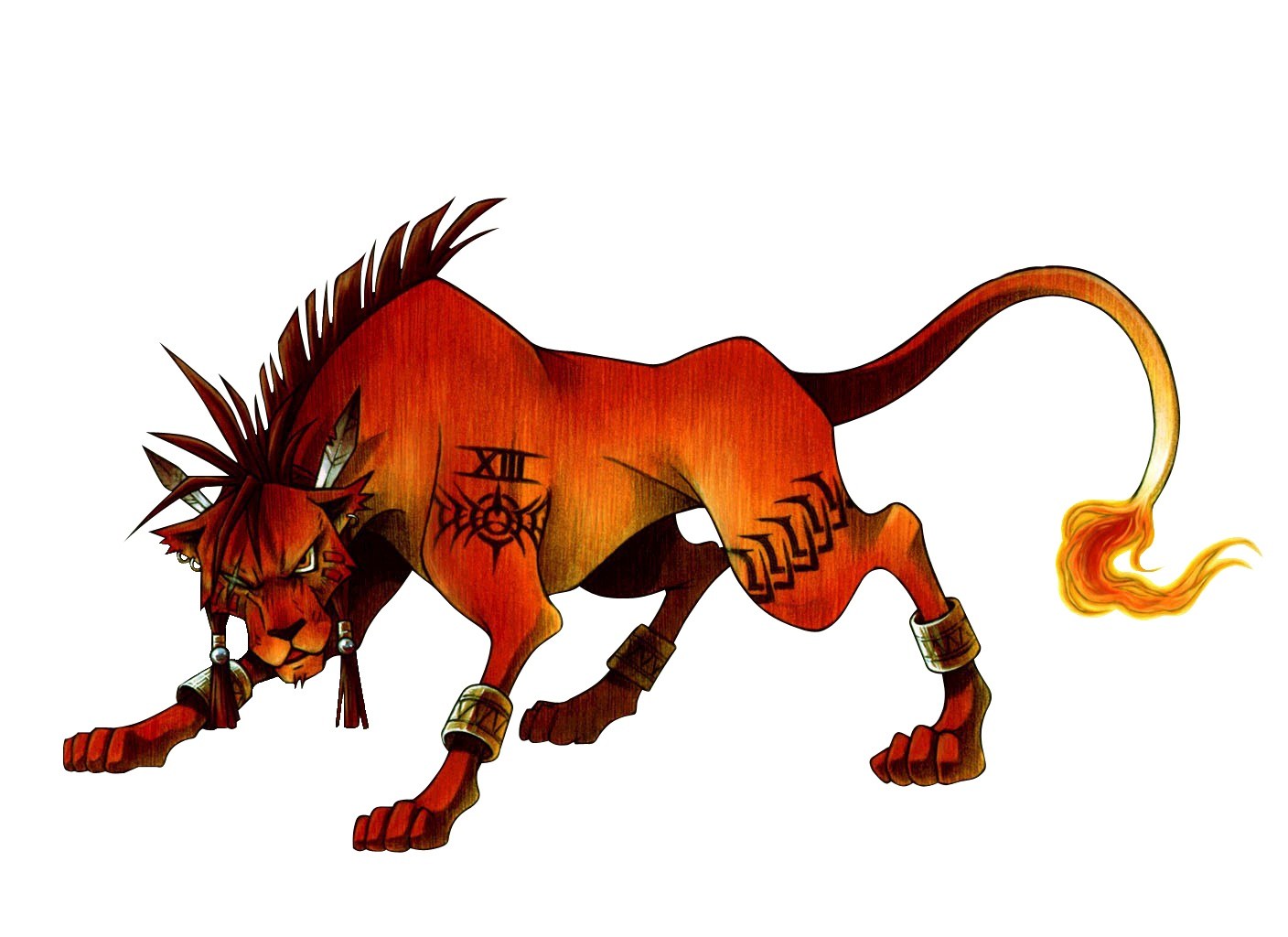 lion-like creature with flame tail