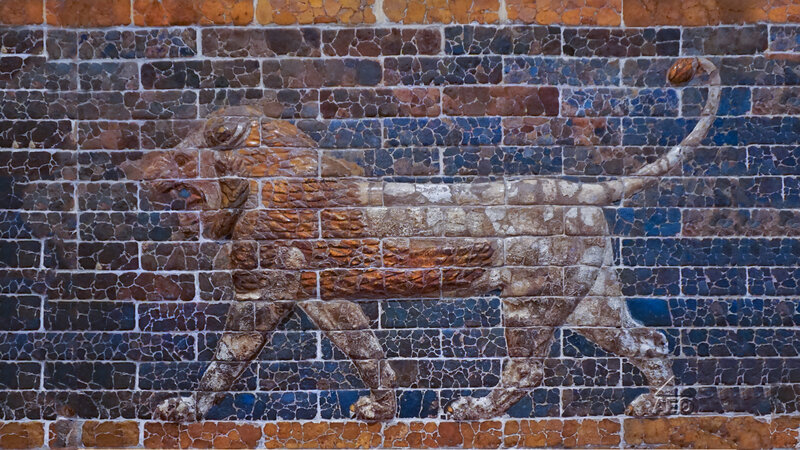 Lion Mosaic on Wall
