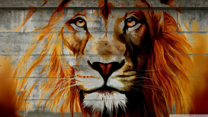 Lion Mural on Wall