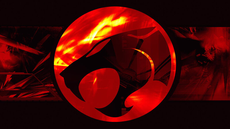 Lion-O logo with fiery background