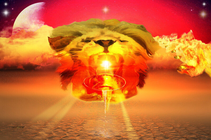 Lion of fire and light