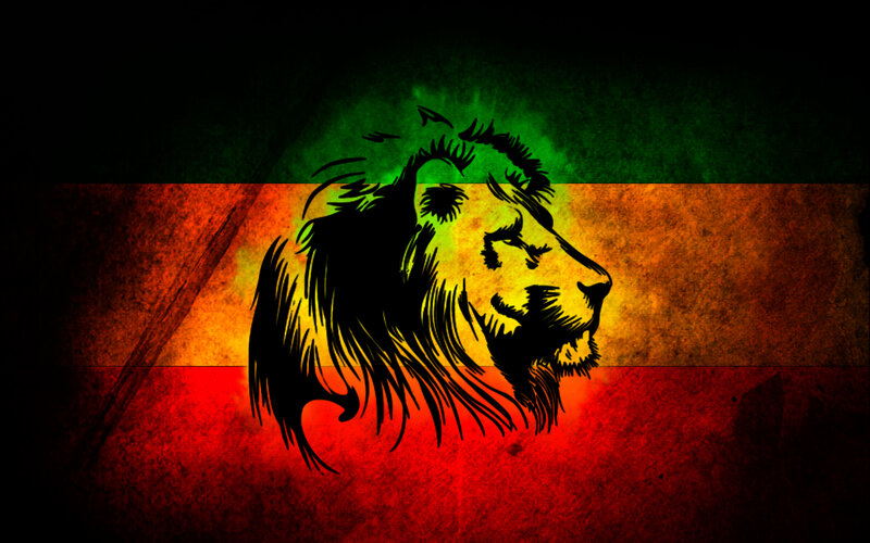 Lion of Judah on Rasta flag