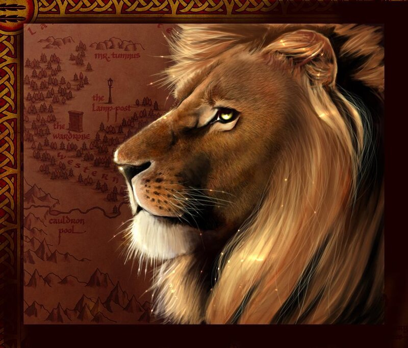 Lion on a fantasy map