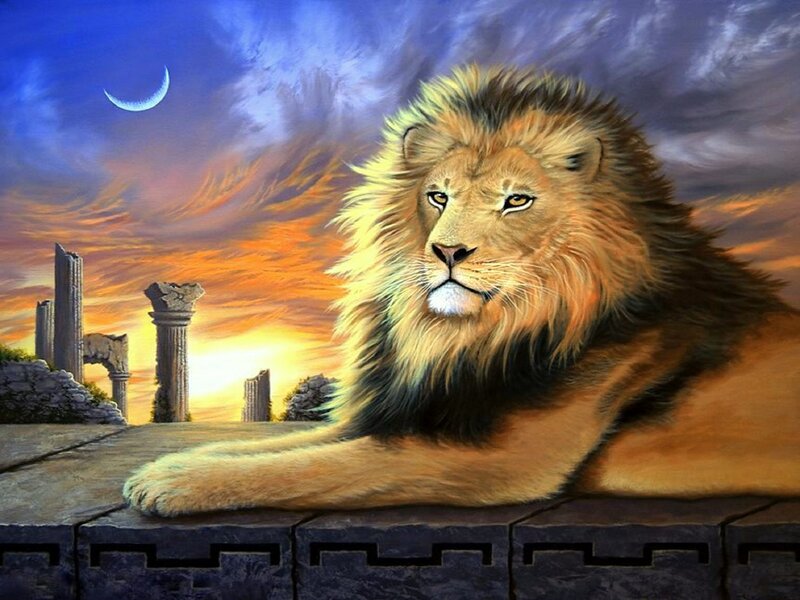 Lion on Ruins